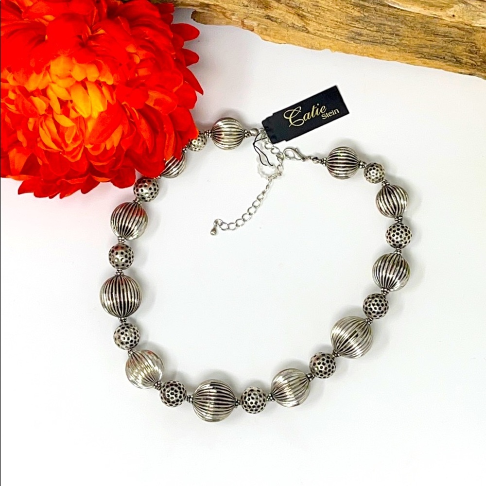 Nice Silver Beads Choker Necklace New